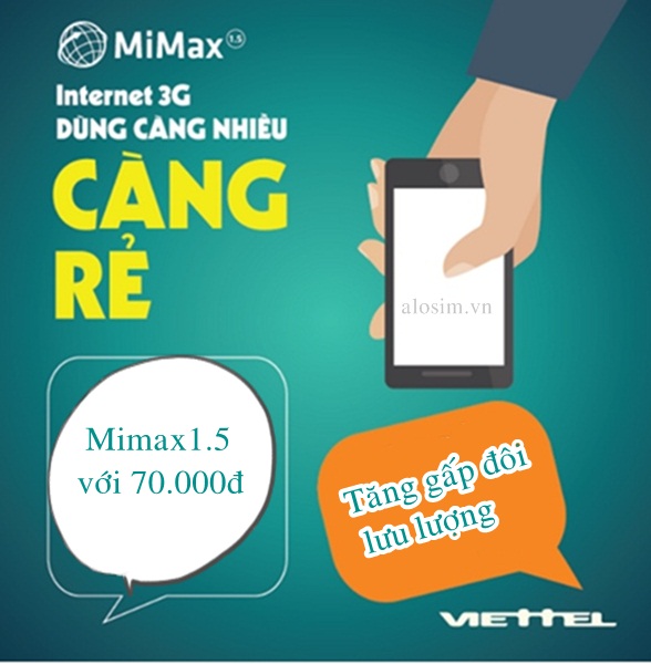 Viettel tặng 100% dung lượng khi đăng ký gói Mimax1.5