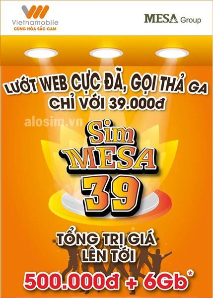 Gọi thả ga, lướt web cực đã với Sim MeSa 39 Vietnamobile