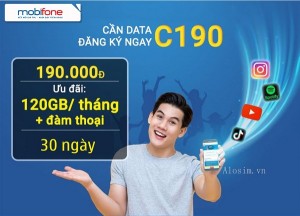 Đăng ký gói cước C190 mạng Mobifone