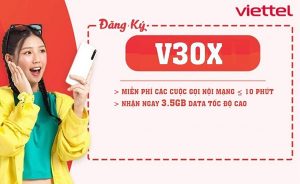 Cách đăng ký gói cước V30X Viettel